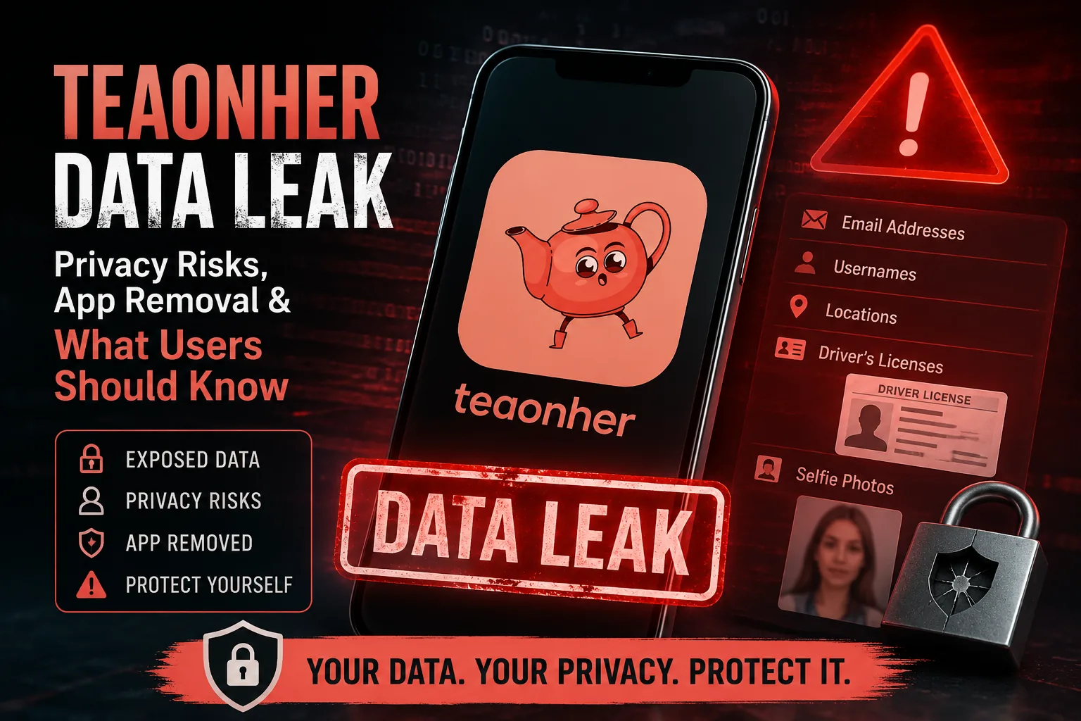 TeaOnHer app data leak and privacy security concerns