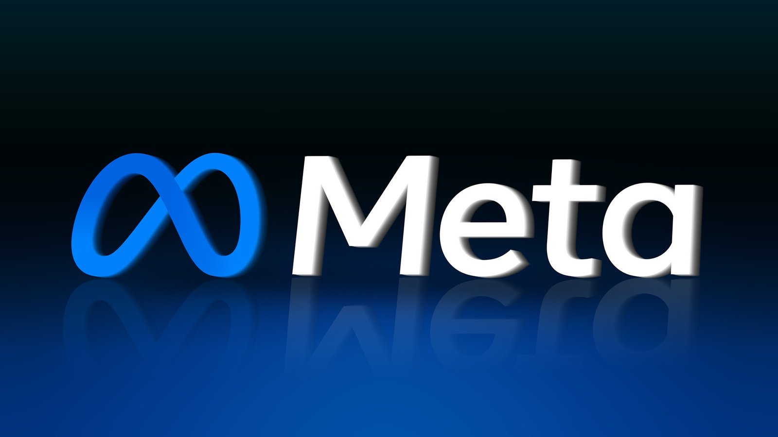Meta logo on a dark blue background